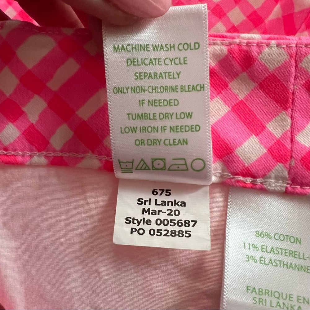 Lilly Pulitzer Arabeth Pink Gingham Women Shorts - Picture 6 of 10